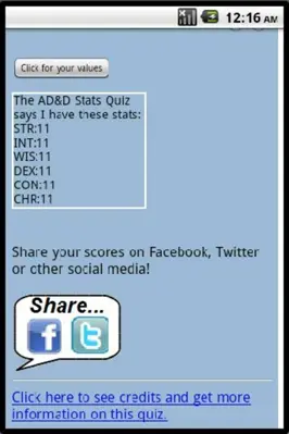 AD&D Stats Quiz android App screenshot 0